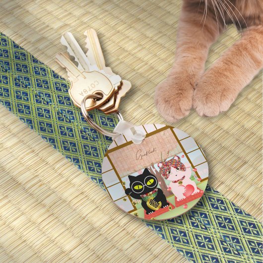 Maneki Neko Lucky Poiluna Ronde Sleutelhanger