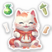 Maneki Neko Orange, Stickers Chat Fortune (Recto)