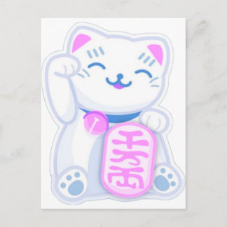 maneki neko pastel briefkaart