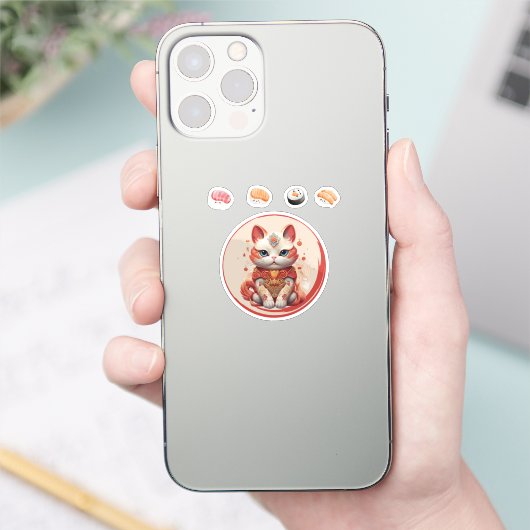 Maneki Neko Sticker (Telefoon)