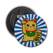 Maneki Neko's gelukskat Button Flesopener (Voorkant)