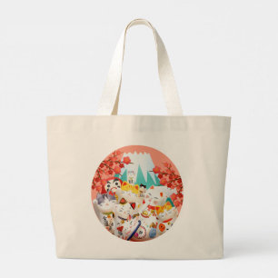 Manekineko Hanami Party Grote Tote Bag