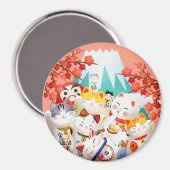 Manekineko Hanami Party Magneet (Voorkant / Achterkant)