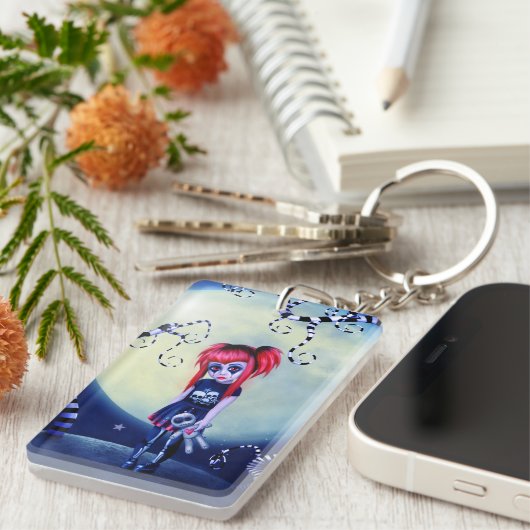 Maneschijn Goth-poppetje Sleutelhanger (Voorkant Rechts)