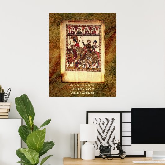 Manesse Codex excerpt Medieval Knight Art Print (Thuiskantoor)