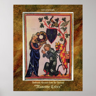 Manesse Codex excerpt Religieuze Art Print
