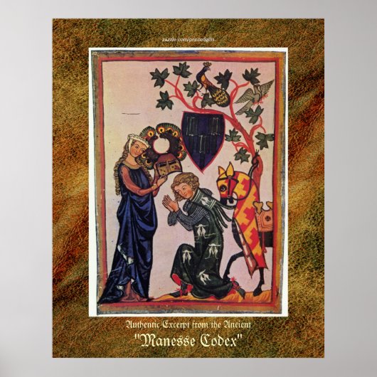 Manesse Codex excerpt Religieuze Art Print (Voorkant)