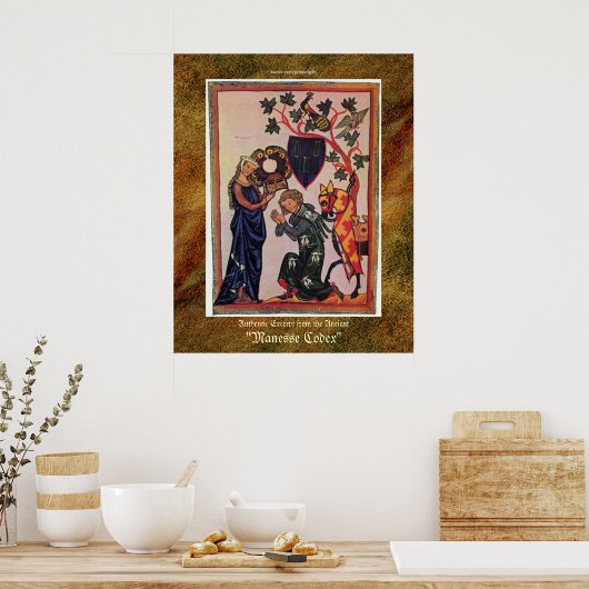 Manesse Codex excerpt Religieuze Art Print (Keuken)