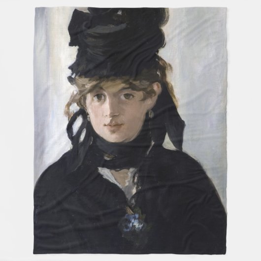 Manet - Berthe Morisot met een boeket van violette Fleece Deken (Voorkant)