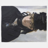 Manet - Berthe Morisot met een boeket van violette Fleece Deken (Voorkant (Horizontaal))