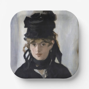 Manet - Berthe Morisot met een boeket van violette Papieren Bordje