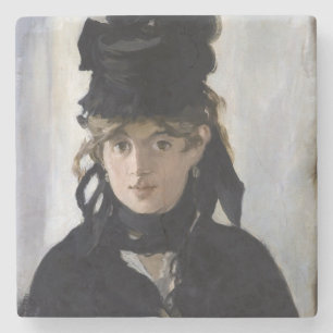 Manet - Berthe Morisot met een boeket van violette Stenen Onderzetter