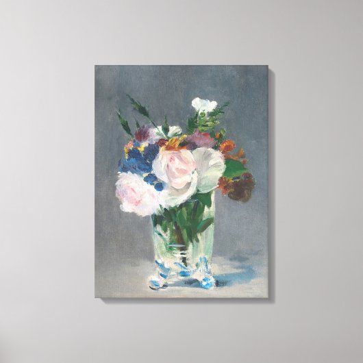 Manet | Bloemen in een kristalvet, c.1882 Canvas Afdruk (Voorkant)