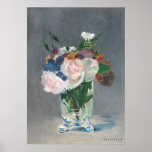 Manet Bloemen in een kristalvet, c.1882 Poster