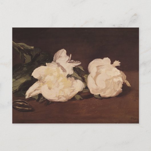 Manet | Branch of White Peonies and Secateurs Briefkaart (Voorkant)