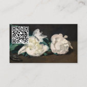 Manet - Branch White Peonies, Secateurs - QR-code Visitekaartje (Voorkant)