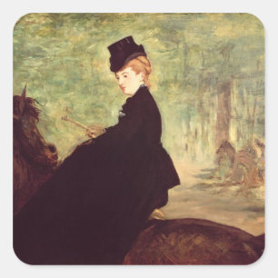 Manet De Horsvrouw, 1875 Vierkante Sticker