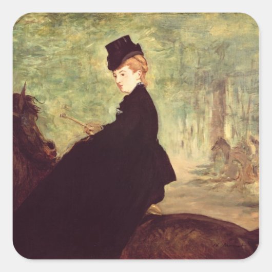 Manet | De Horsvrouw, 1875 Vierkante Sticker (Voorkant)