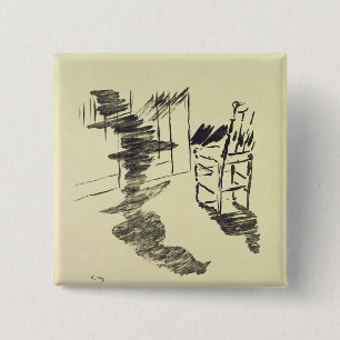 Manet Illustratie voor de "Raven" Vierkante Button 5,1 Cm