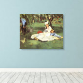 Manet Impressionist Frans Familie Tuin Schilderij Canvas Afdruk (Insitu (Houten vloer))