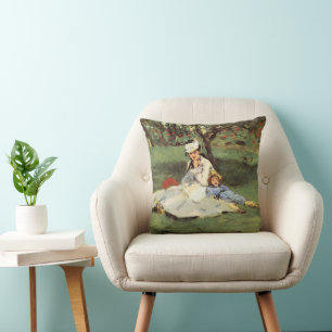 Manet Impressionist Frans Familie Tuin Schilderij Kussen