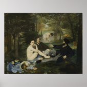 Manet - Luncheon op gras Poster (Voorkant)
