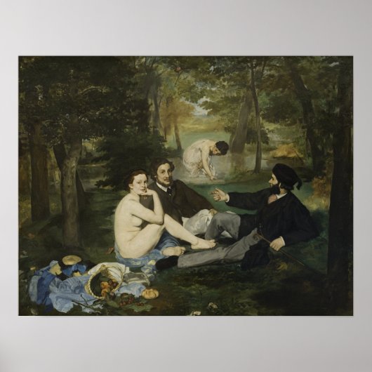 Manet - Luncheon op gras Poster (Voorkant)