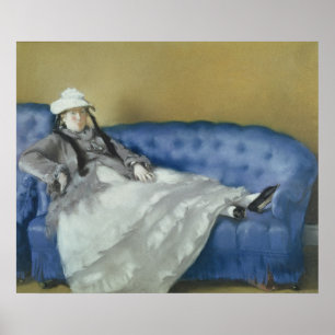 Manet   Madame Manet op een blauwe sofa, 1874 Poster