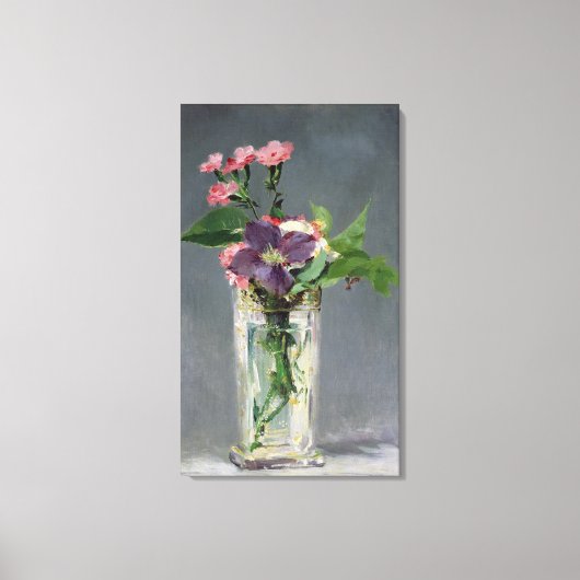 Manet | Pinks and Clematis in a Crystal Vase, 1882 Canvas Afdruk (Voorkant)