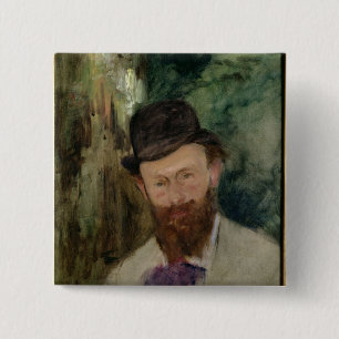 Manet Portret van Edouard Manet c.1880 Vierkante Button 5,1 Cm