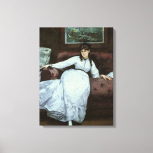Manet Rest, portret van Berthe Morisot Canvas Afdruk