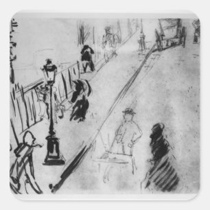 Manet Rue Mosnier, c.1878 Vierkante Sticker