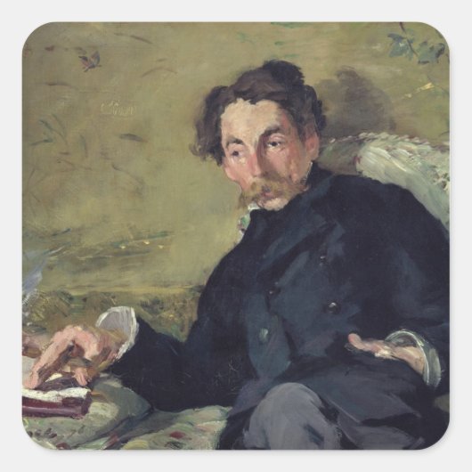 Manet | Stephane Mallarme 1876 Vierkante Sticker (Voorkant)