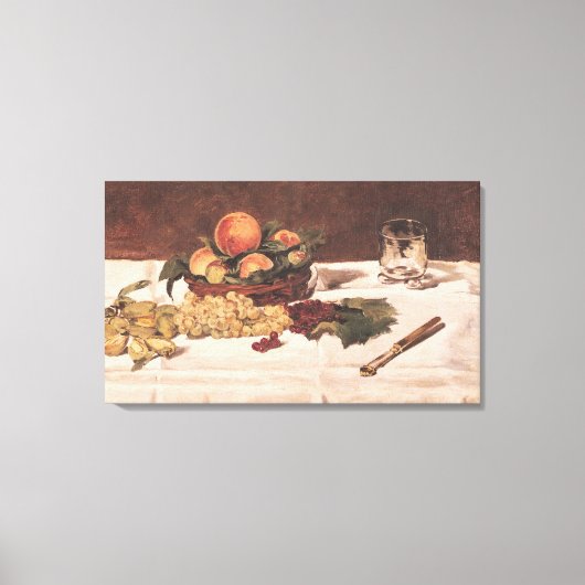 Manet | Stilleven: fruit op een tafel, 1864 Canvas Afdruk (Voorkant)