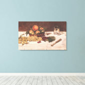 Manet | Stilleven: fruit op een tafel, 1864 Canvas Afdruk (Insitu (Houten vloer))