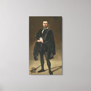 Manet   Tragedian Actor (Rouviere als Hamlet) Canvas Afdruk