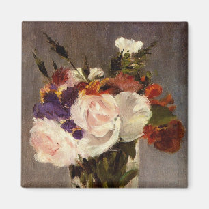 Manet's Flowers in een Crystal Vase - Magnet Magneet