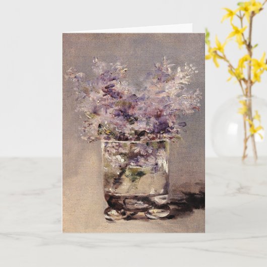 Manet's Lilacs in een glas sympathie Kaart (Gele Bloem)