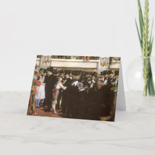 Manet's Mask Ball bij de Opera Feestdagen Kaart