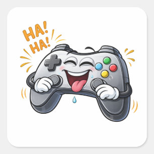 Manette de jeu de dessin animé drôle Autocollant q