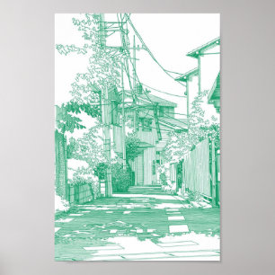 Manga achtergrond 01 poster