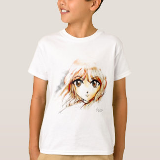 Manga Anime Girl schetst grote ogen kawaii schatti T-shirt