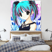 Manga Anime Girl Wrapped Canvas (Insitu (Slaapkamer))