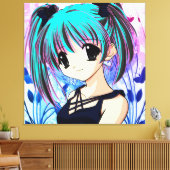 Manga Anime Girl Wrapped Canvas (Insitu (Woonkamer))