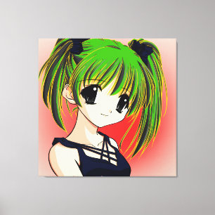 Manga Anime Girl Wrapped Canvas