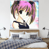 Manga Anime Girl Wrapped Canvas (Insitu (Slaapkamer))