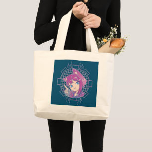 Manga en Anime met Anime girl en kawaii anime Grote Tote Bag