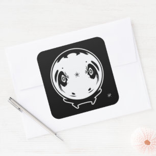 Manga étrange chose enfant 2.1 carré autocollant