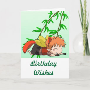 Manga fairy, Birthday Wishes Kaart