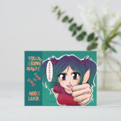Manga fille avec pouce vers le haut - carte (Debout devant)